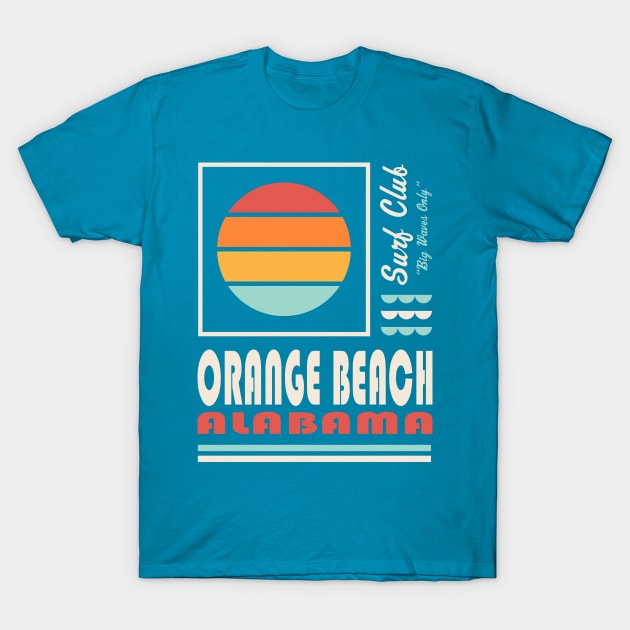 Orange Beach Alabama Retro Vintage Sunset T-Shirt by PodDesignShop